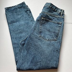 Zara Jeans Vintage Blue Washed Denim Button Fly Straight Fit Cotton Sz 31